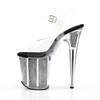 Pleaser - FLAMINGO808SRS Sandale à bride à la cheville, Pole dance chaussures - Chaussures de pole dance - Couleur argent/Transparent Product image